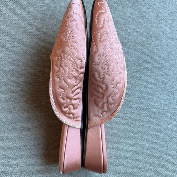 OLIVIA MORRIS AT HOME Poppy open-back satin slippers - Picture 8 of 13